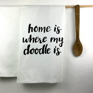 Geschirrtuch aus Halbleinen "home is where my doodle is" - emma und hugo