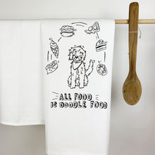 Laden Sie das Bild in den Galerie-Viewer, Geschirrtuch aus Halbleinen &quot;All Food is Doodle Food&quot; - emma und hugo
