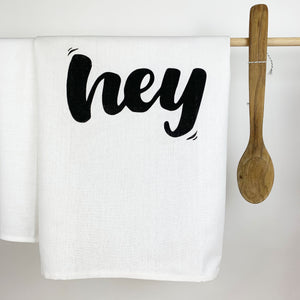 Geschirrtuch aus Halbleinen  "hey" - emma und hugo