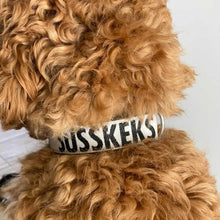 Laden Sie das Bild in den Galerie-Viewer, Personalisiertes Hundehalsband aus Segeltuch mit Wunsch Aufdruck | mit Namen des Hundes oder Telefonnummer - emma und hugo