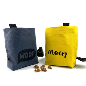 Hunde Leckerlibeutel mit Kotbeutelspender aus Dry Oilskin - Handgemacht - emma und hugo